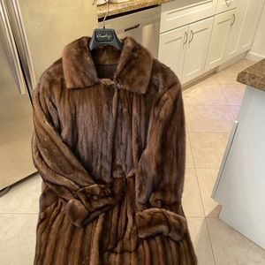 Female Mink Coat with Matching Scarf
